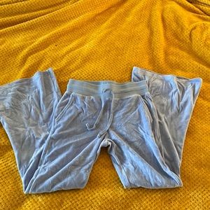 Aerie Blue Velvet Flare Sweatpants Small S
